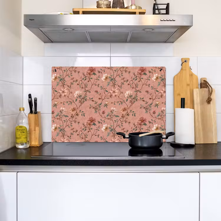 Botanisch - Bloemen - Roze Inductie beschemer met haakjes klein 777 -sfeer2