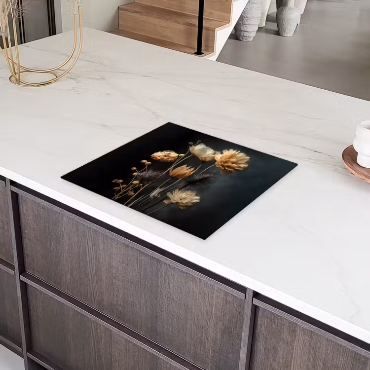 Boeket - Bloemen - Licht - Zwart Inductie beschermer vinyl 3mm middel -sfeer8