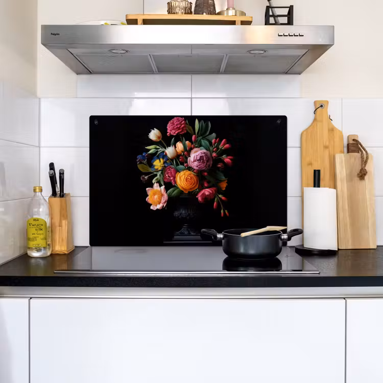 Boeket - Romantisch - Kleurrijk Inductie beschemer met haakjes klein -sfeer2