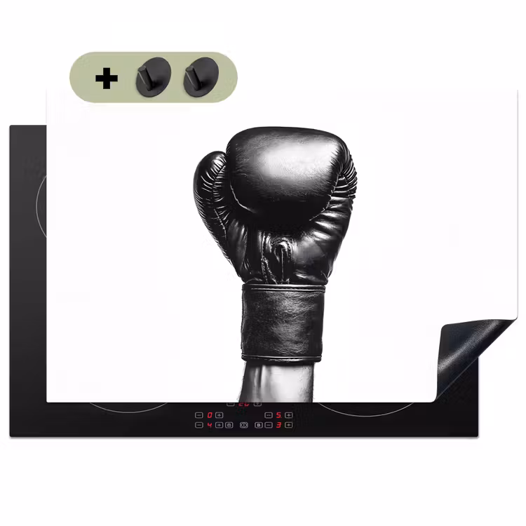 Bokshandschoen - Zwart - Hand Inductie beschemer met haakjes klein -3d