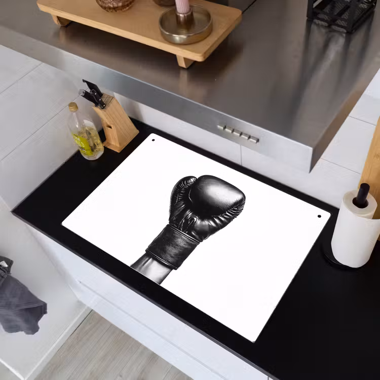 Bokshandschoen - Zwart - Hand Inductie beschemer met haakjes klein -sfeer1