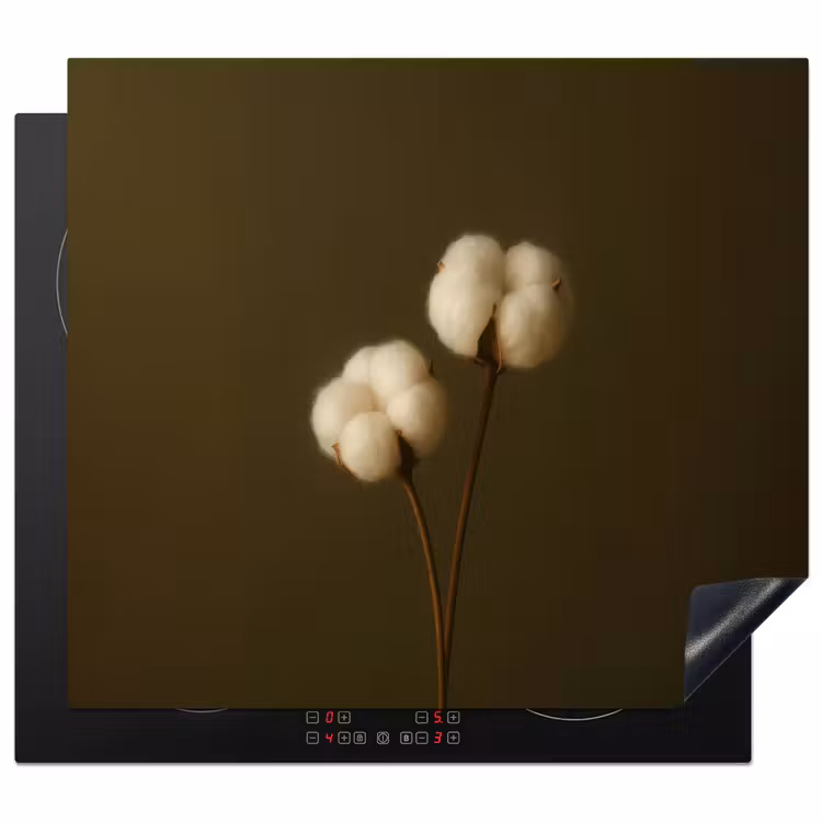 Takken - Katoen - Wit - Bollen Inductie beschermer vinyl 3mm middel -3d
