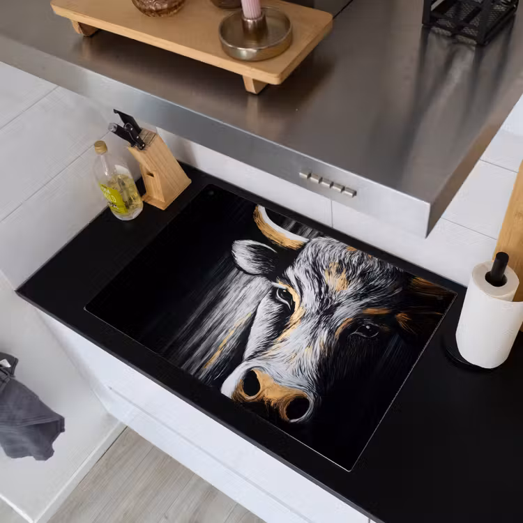 Stier - Hoorns - Snuit - Goud Inductie beschemer met haakjes klein -sfeer1