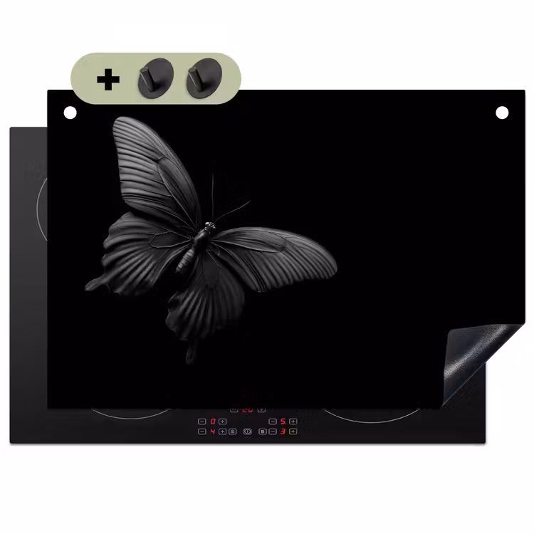 Vlinder - Zwart - Insect - Dieren Inductie beschemer met haakjes klein -3d