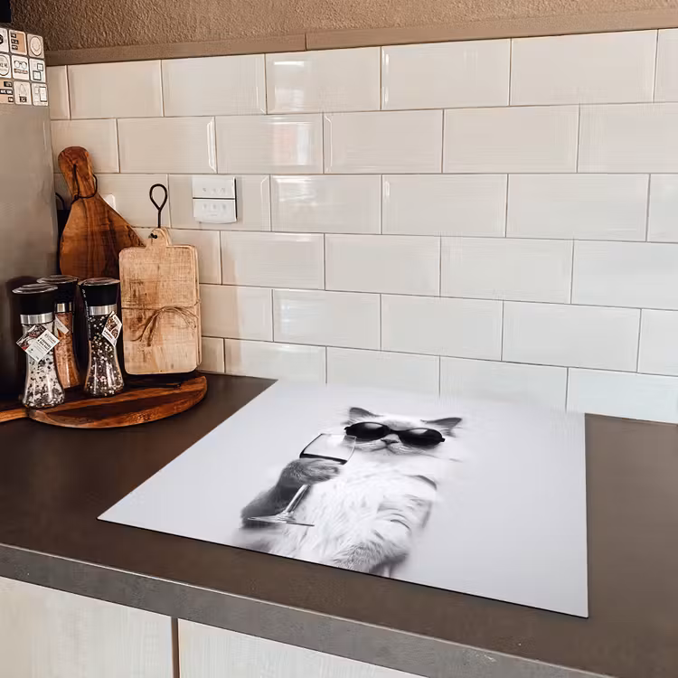 Kat - Zonnebril - Wijnglas - Langharig Inductie beschermer vinyl 3mm middel -sfeer3