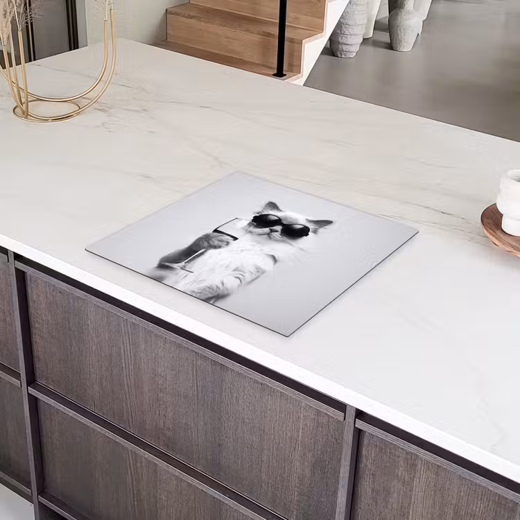 Kat - Zonnebril - Wijnglas - Langharig Inductie beschermer vinyl 3mm middel -sfeer8