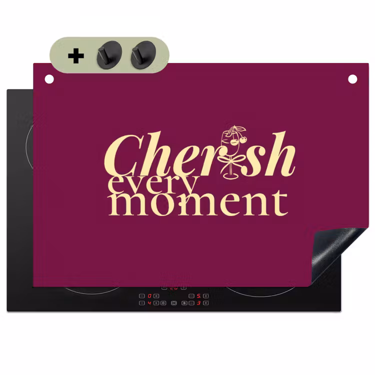 Cherish every moment - Cocktailglas - Bordeaux Inductie beschemer met haakjes klein -sfeer2