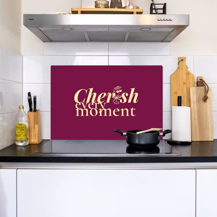 Cherish every moment - Cocktailglas - Bordeaux Inductie beschemer met haakjes klein -sfeer1