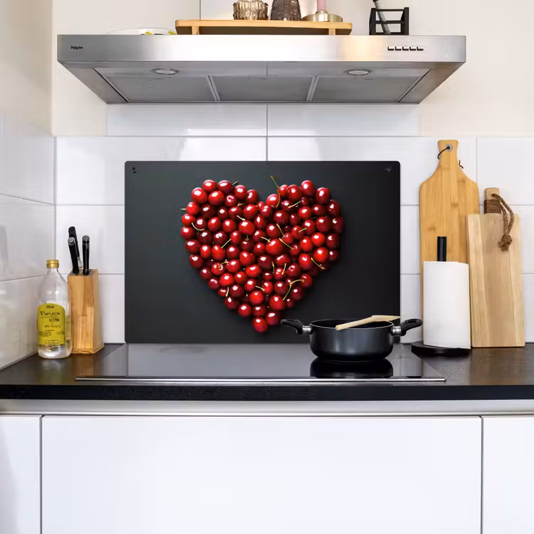 Kersen - Hart - Rood - Zwart Inductie beschemer met haakjes klein -sfeer2