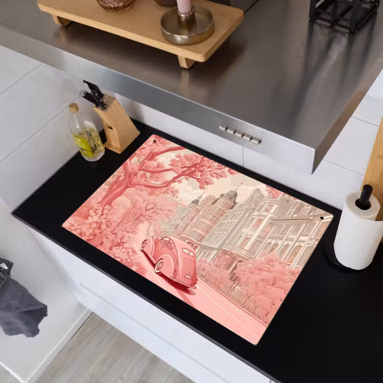 City - Car - Pink Inductie beschemer met haakjes klein -sfeer1