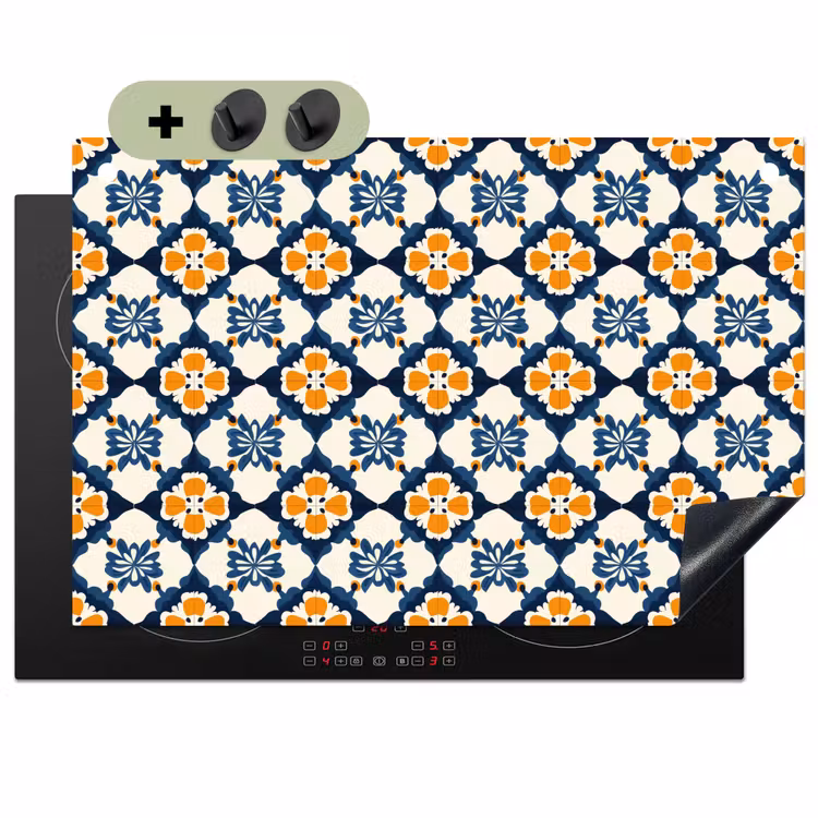 Klassiek - Geometrisch - Blauw Inductie beschemer met haakjes klein 777 -3d