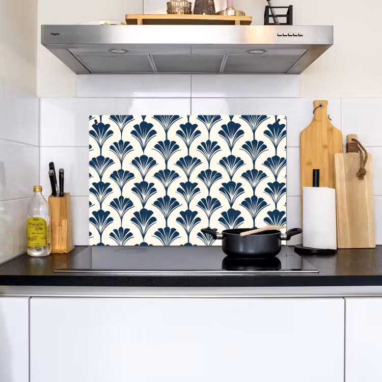Klassiek - Motief - Blauw Inductie beschemer met haakjes klein 777 -sfeer2