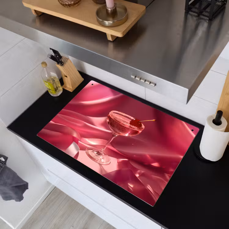 Cocktail - Pink - Luxe Inductie beschemer met haakjes klein -sfeer1
