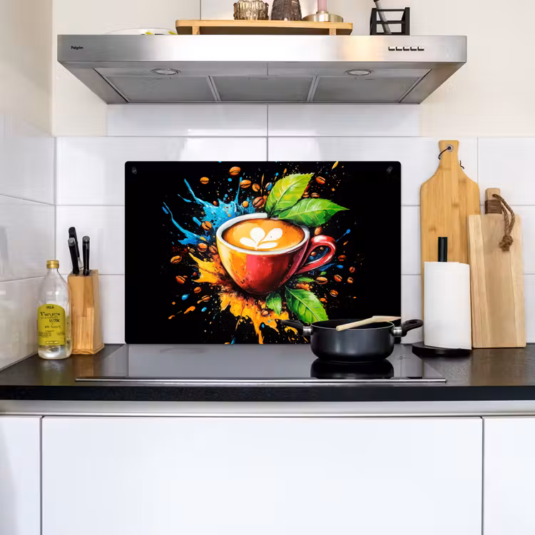 Koffie - Graffiti - Drinken - Abstract Inductie beschemer met haakjes klein -sfeer2