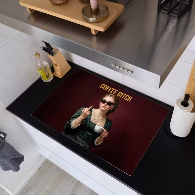 Koffie - Vrouw - Middelvinger Inductie beschemer met haakjes klein -sfeer1