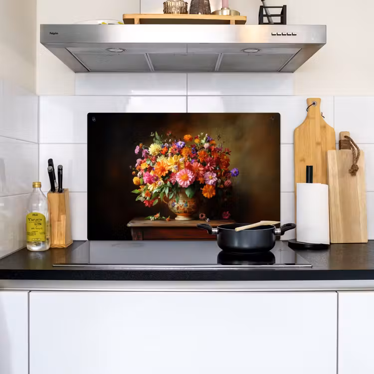 Kleuren - Boeket - Vaas - Hout Inductie beschemer met haakjes klein -sfeer2