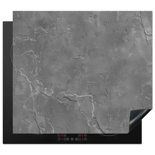 Beton - Grijs - Abstract - Betonlook Inductie beschermer vinyl 3mm middel -3d