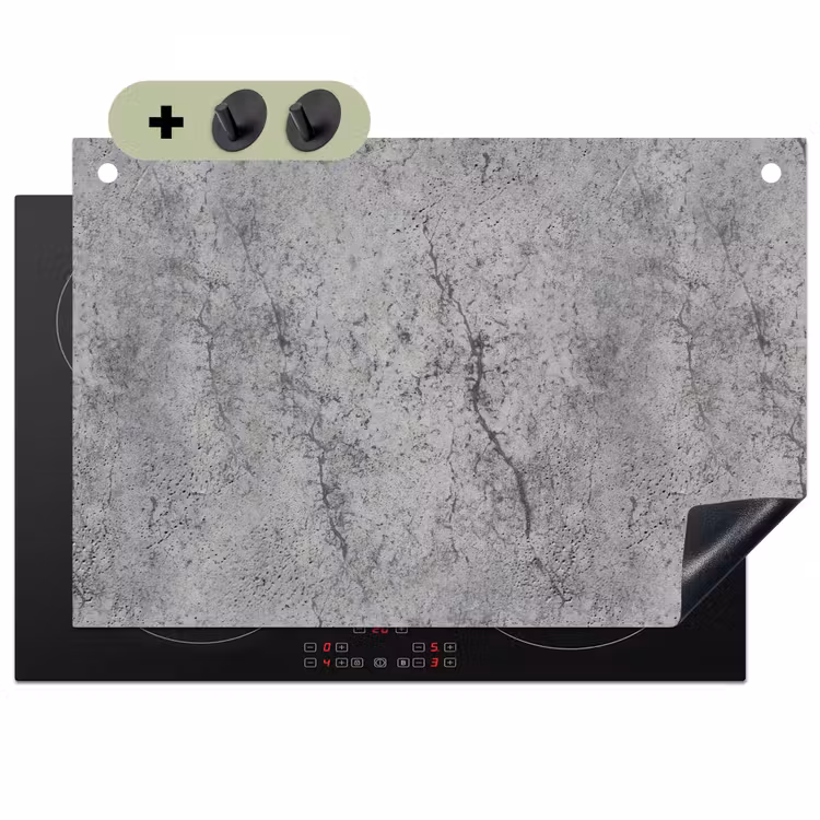 Beton - Muur - Industrieel - Patronen Inductie beschemer met haakjes klein 777 -3d