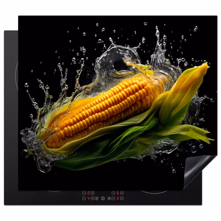 Maïs - Groente - Planten - Zwart - Water Inductie beschermer vinyl 3mm middel -3d