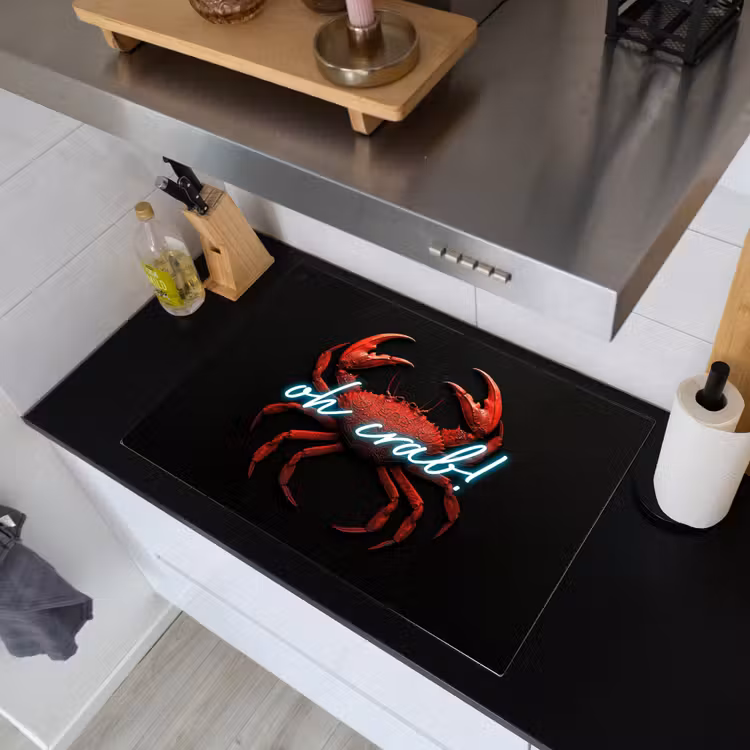 Krab - Rood - Neon - Quote Inductie beschemer met haakjes klein -sfeer1
