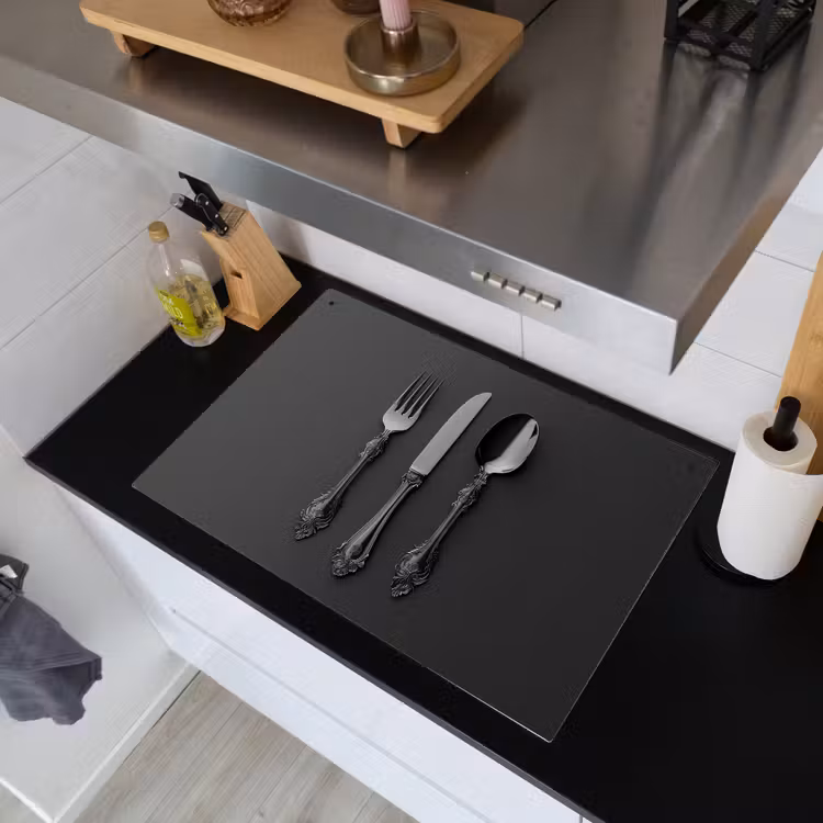 Bestek - Zwart Inductie beschemer met haakjes klein -sfeer1