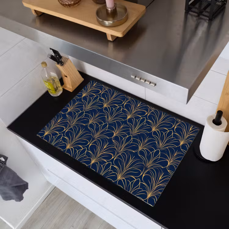 Deco - Waaier - Blauw Inductie beschemer met haakjes klein 777 -sfeer1