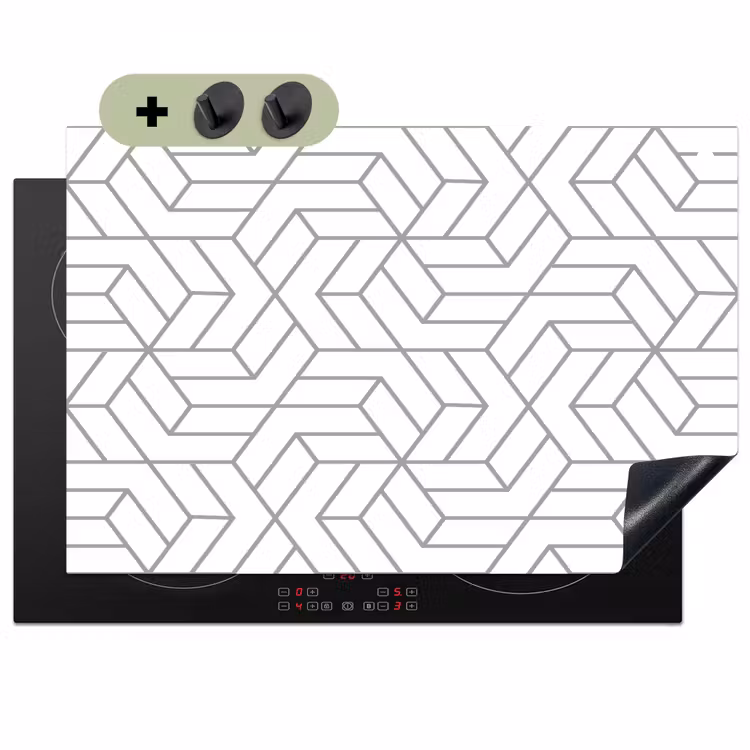 Design - Geometrie - Patroon Inductie beschemer met haakjes klein 777 -3d