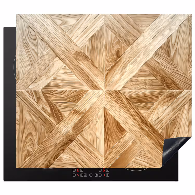 Verschillende Houtnerven in Visgraatpatroon Inductie beschermer vinyl 3mm middel -3d