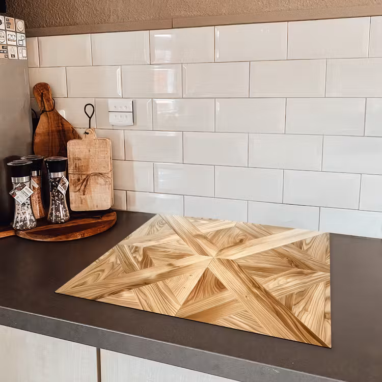 Verschillende Houtnerven in Visgraatpatroon Inductie beschermer vinyl 3mm middel -sfeer3
