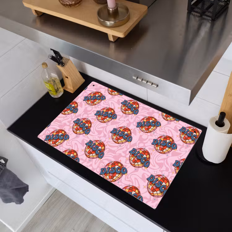 Disco - Bal - Patroon - Roze Inductie beschemer met haakjes klein 777 -sfeer1