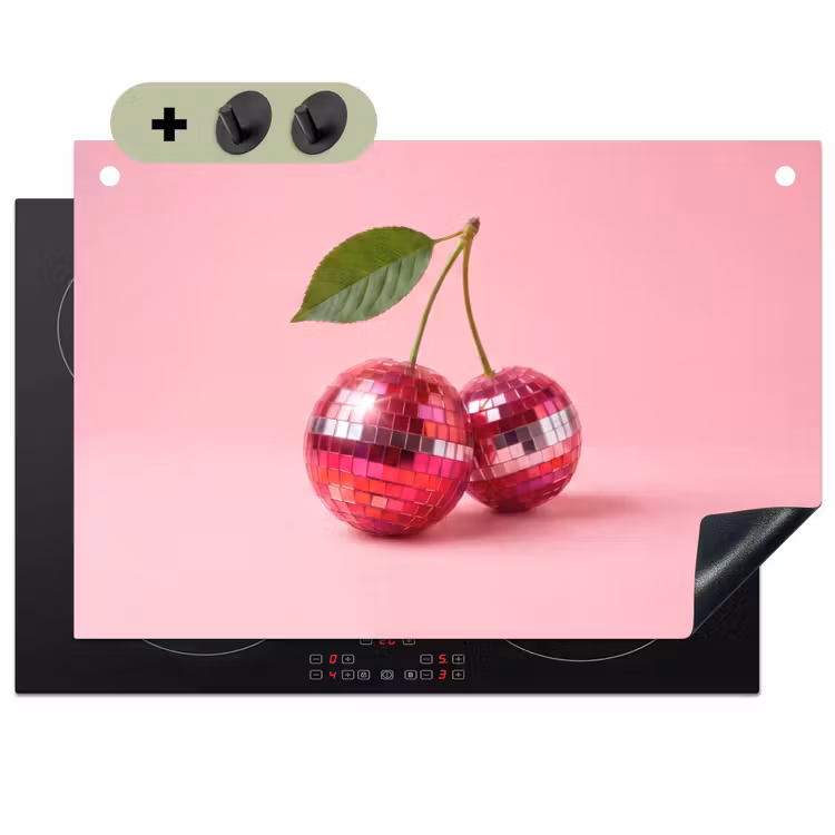 Disco - Kersen - Roze Inductie beschemer met haakjes klein -3d