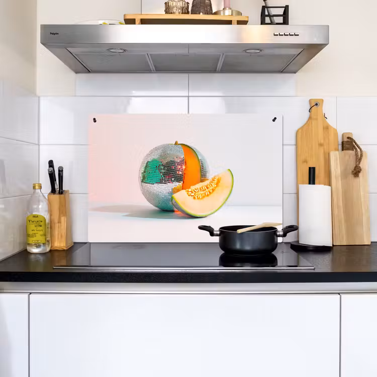 Disco - Discobal - Meloen - Pastel Inductie beschemer met haakjes klein -sfeer2