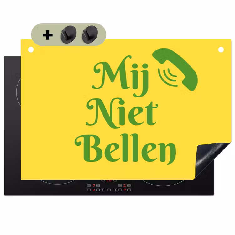 Mij niet bellen - Telefoon - Geel Inductie beschemer met haakjes klein -3d