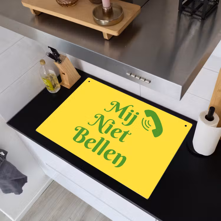 Mij niet bellen - Telefoon - Geel Inductie beschemer met haakjes klein -sfeer1
