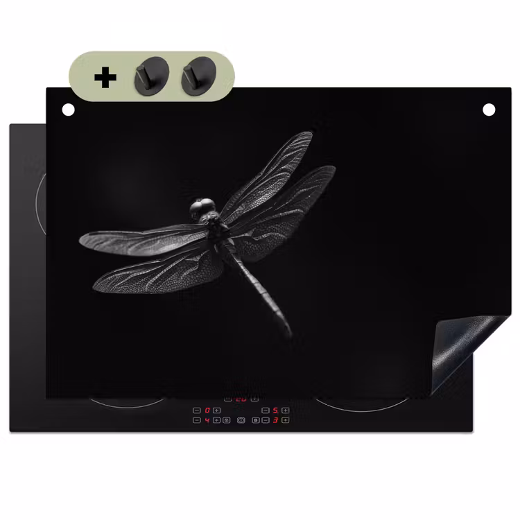 Libelle - Dieren - Zwart - Insect Inductie beschemer met haakjes klein -3d