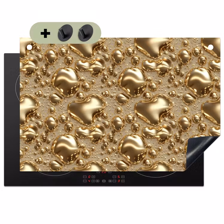 Druppels - Organisch - Goud Inductie beschemer met haakjes klein 777 -3d