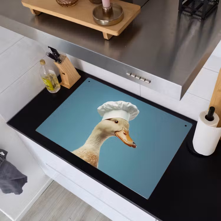 Eend - Koksmuts - Cute - Vogel Inductie beschemer met haakjes klein -sfeer1