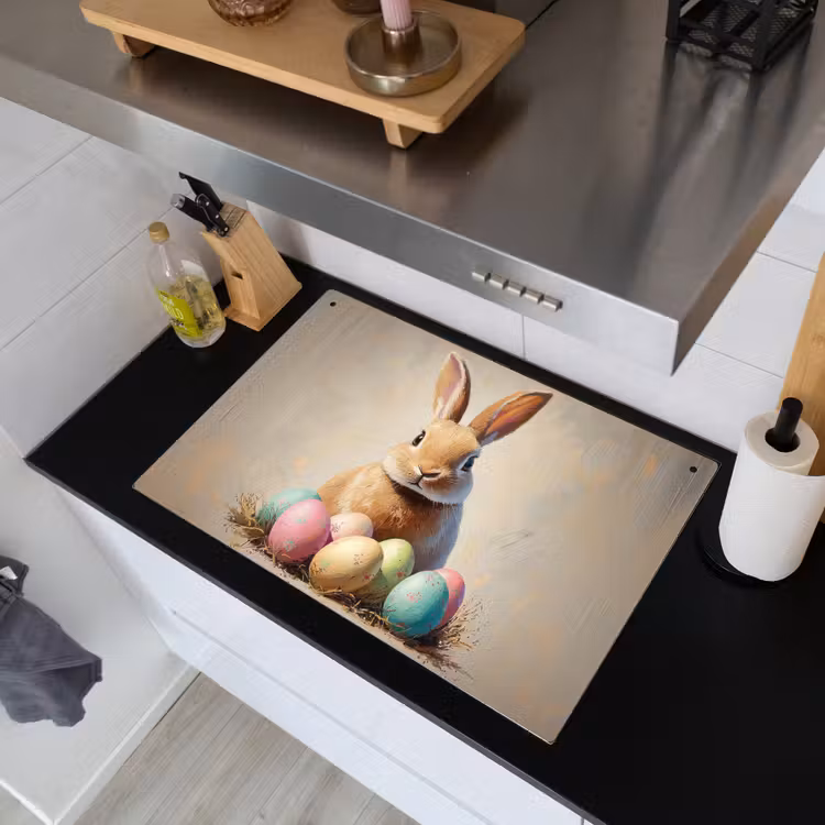 Paashaas - Pastel - Eieren Inductie beschemer met haakjes klein -sfeer1