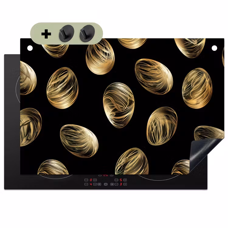 Eieren - Goud - Patroon Inductie beschemer met haakjes klein -3d
