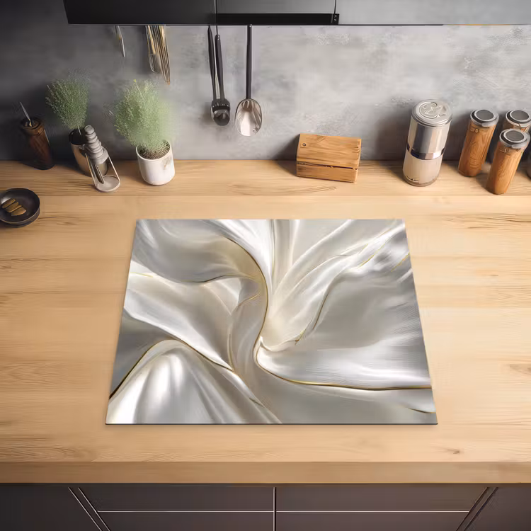 Stof - Plooien - Goud Inductie beschermer vinyl 3mm middel -sfeer5
