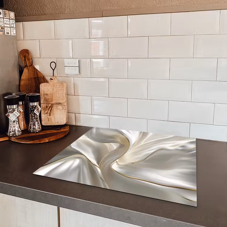 Stof - Plooien - Goud Inductie beschermer vinyl 3mm middel -sfeer3