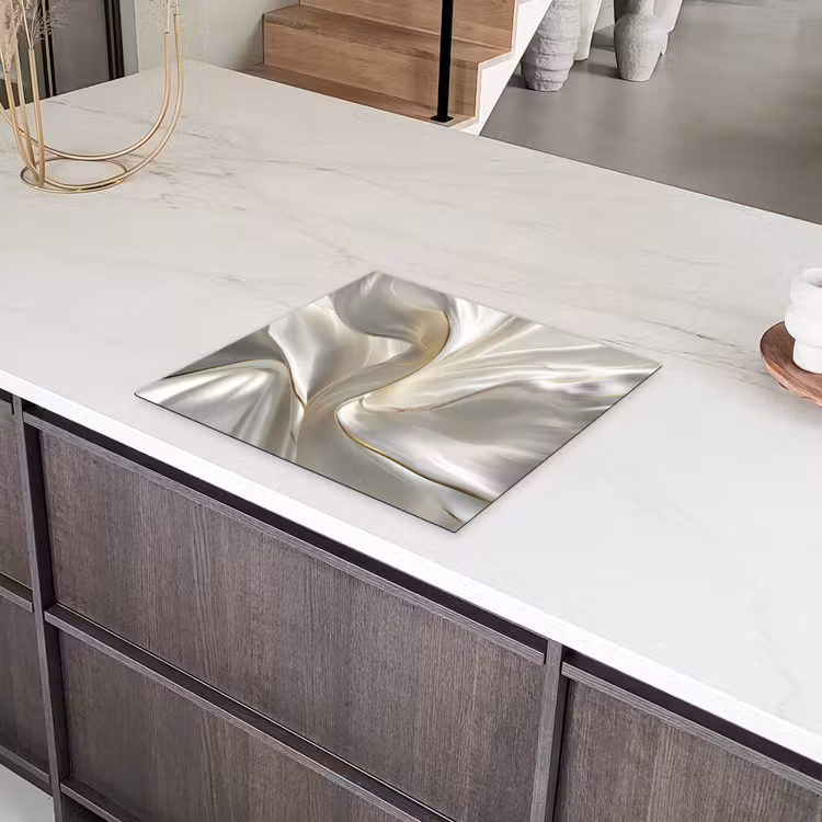 Stof - Plooien - Goud Inductie beschermer vinyl 3mm middel -sfeer8