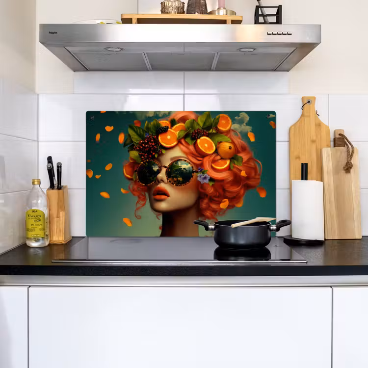 Vrouw - Sinaasappel - Bessen - Oranje Inductie beschemer met haakjes klein -sfeer2
