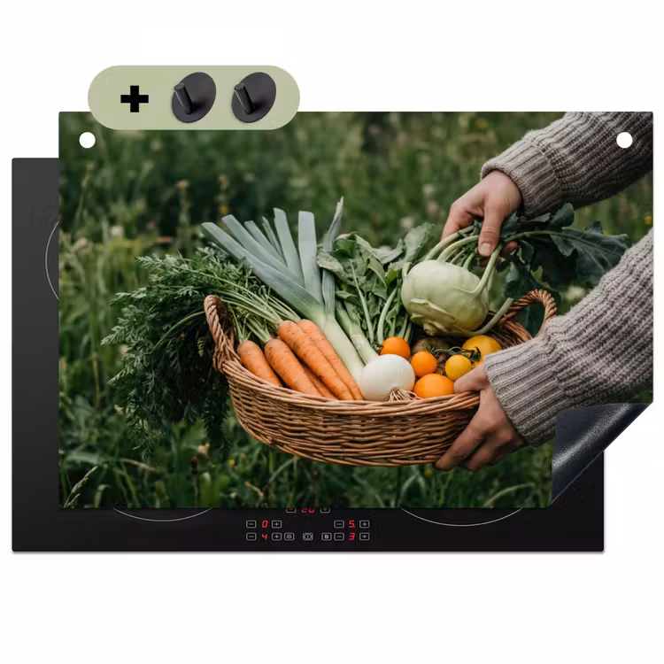 Veld - Groenten - Biologisch - Oogst Inductie beschemer met haakjes klein -3d