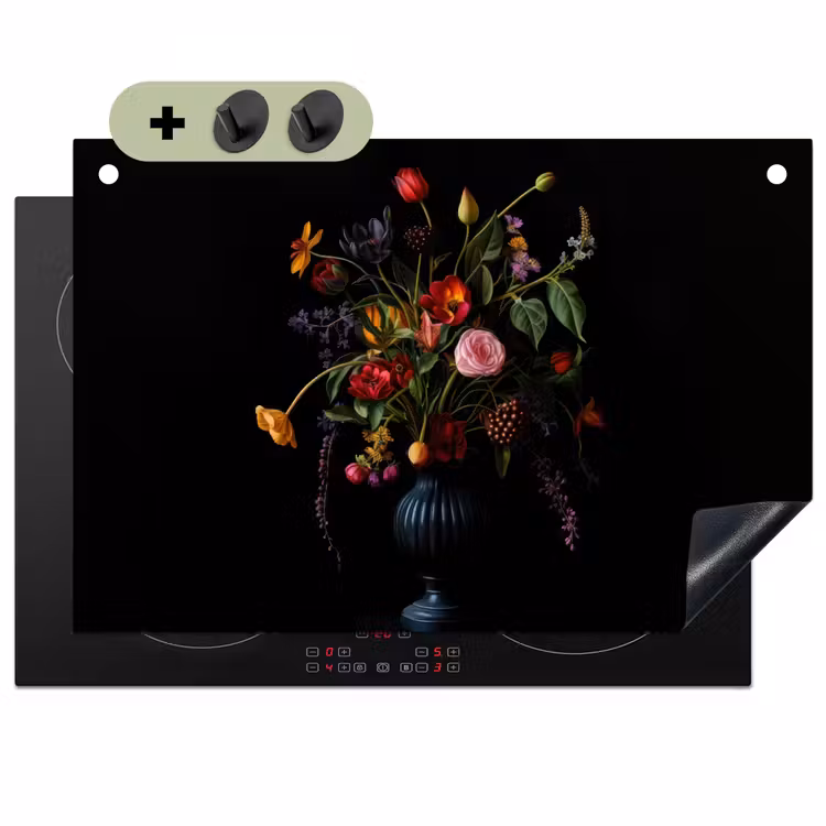 Bloemen - Bessen - Klassiek Inductie beschemer met haakjes klein -3d