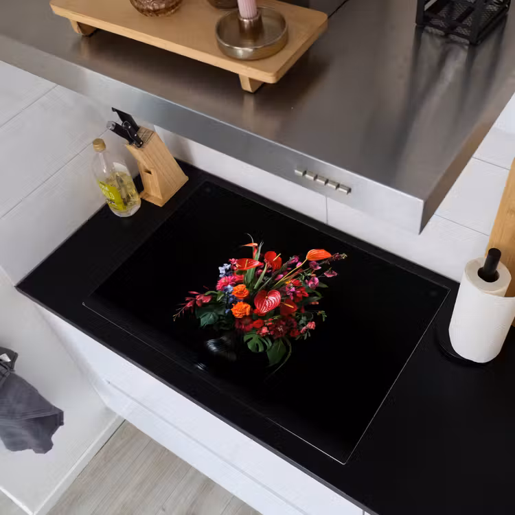 Bloemen - Boeket - Sierlijk Inductie beschemer met haakjes klein -sfeer1