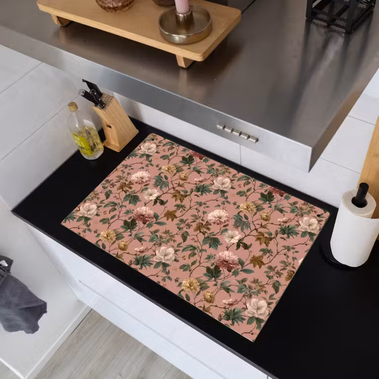 Bloemen - Klassiek - Roze Inductie beschemer met haakjes klein 777 -sfeer1