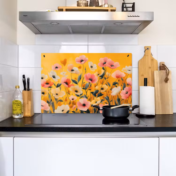 Bloemen - Veld - Geel Inductie beschemer met haakjes klein -sfeer2