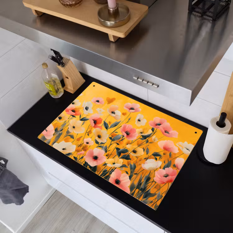 Bloemen - Veld - Geel Inductie beschemer met haakjes klein -sfeer1