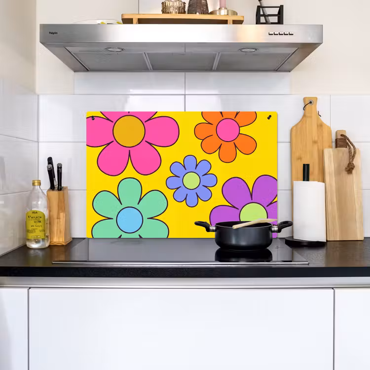 Bloemen - Illustratie - Kleurrijk Inductie beschemer met haakjes klein -sfeer2